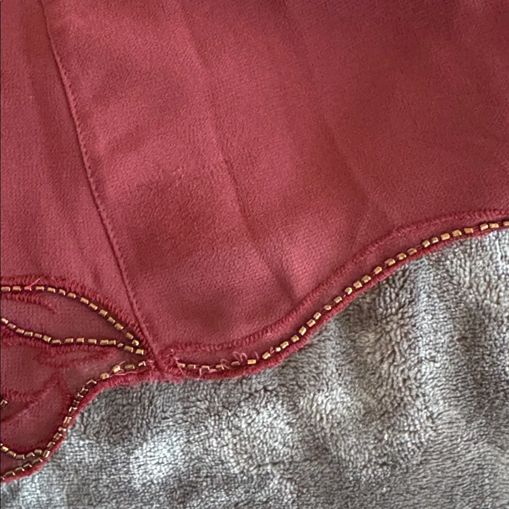 FREE PEOPLE Burgundy Sheer Slip Dress Size small with under slip - Image 12