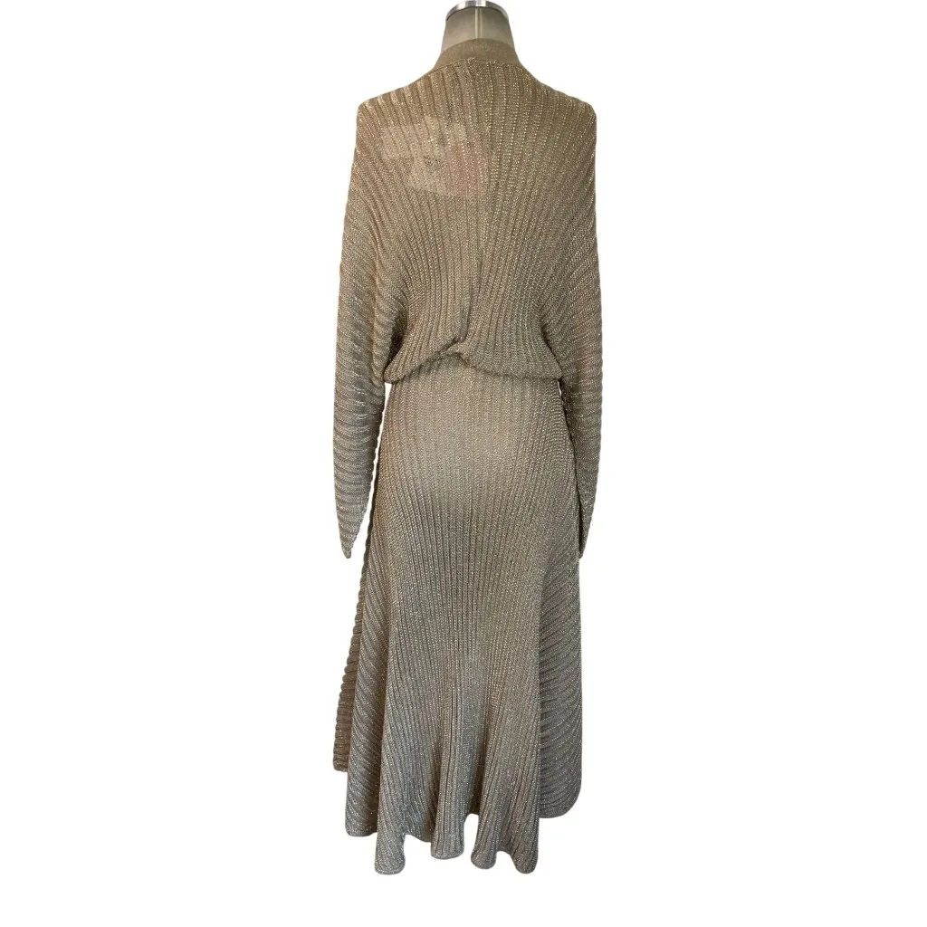 Alexis Heida Dress in Gold Natural XSmall New Womens Long Knit Sweater Maxi - Image 7