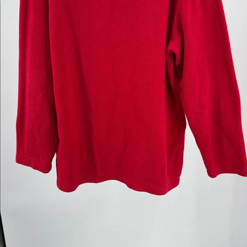 Croft & Barrow Fleece Pullover mock neck embroidered Christmas trees XL holiday - Image 4