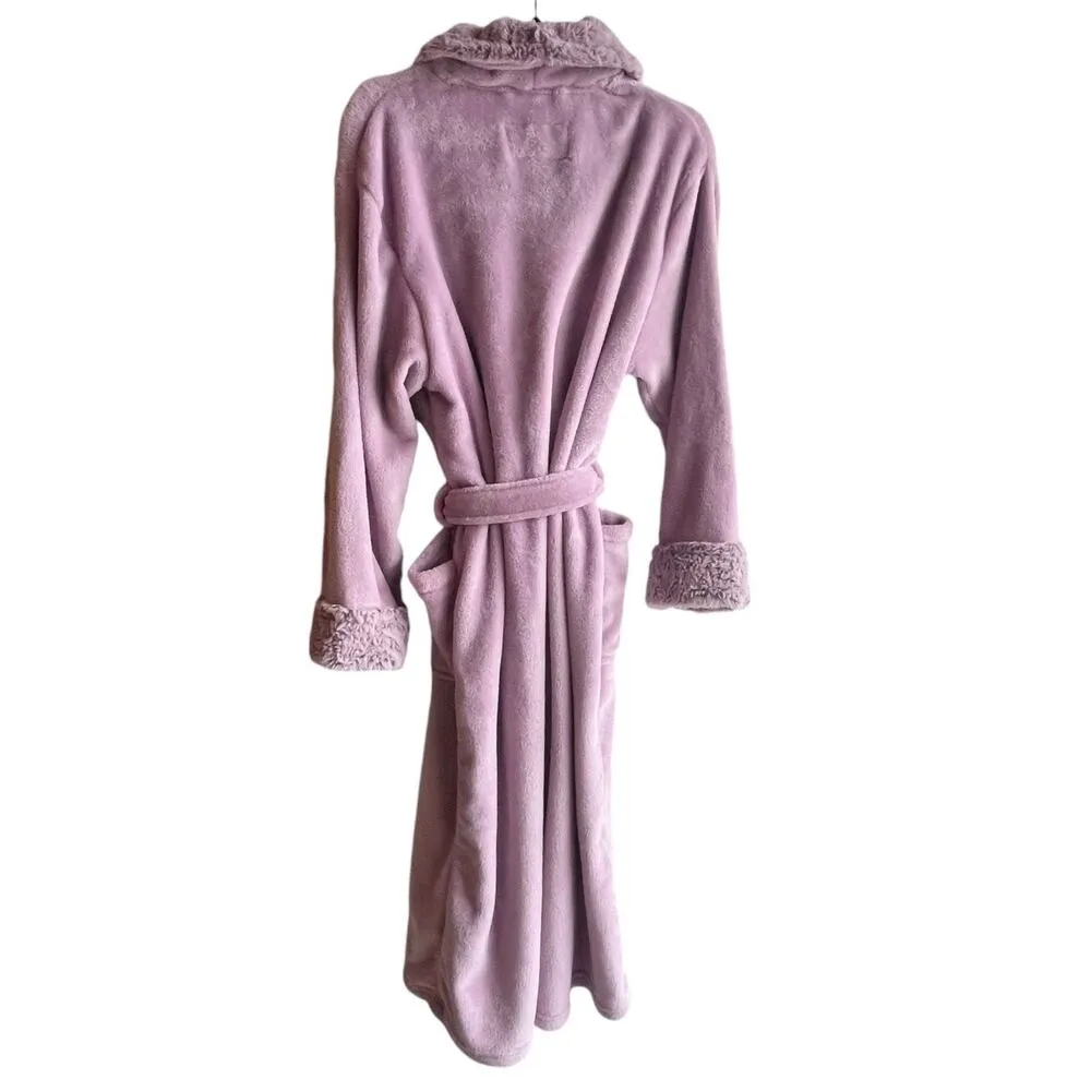 Carole Hochman Soft Plush ROBE & BELT Womens Sz LG Purple Lavender Pockets NWOT - Image 3