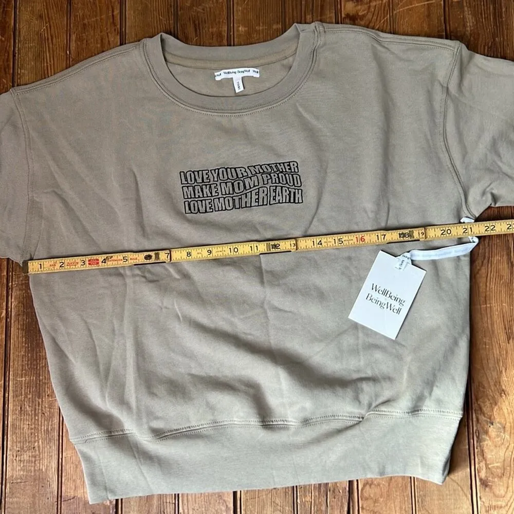 Women’s Revolve Well Being crew neck organic sweatshirt size small NWT new - Image 5