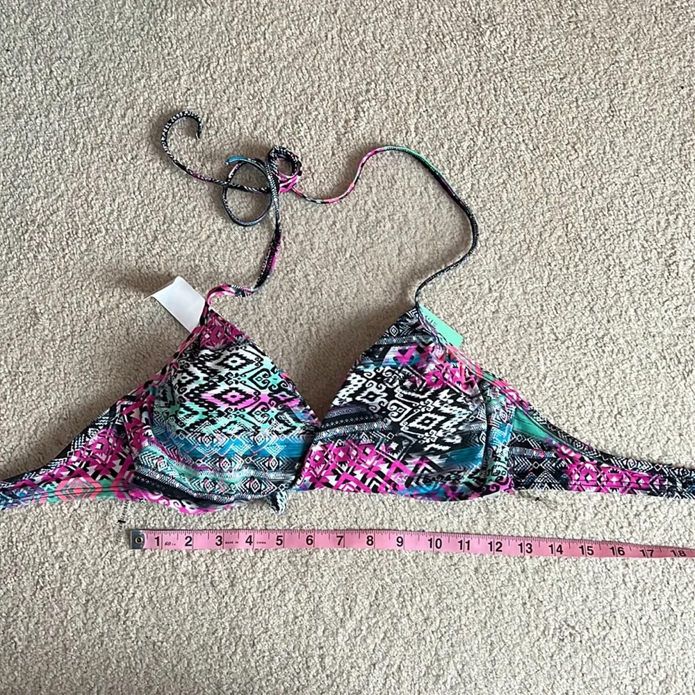 🆕 Sundazed Black Multi Simone Bra-Sized Underwire Wrap Bikini Top 34C - Image 6