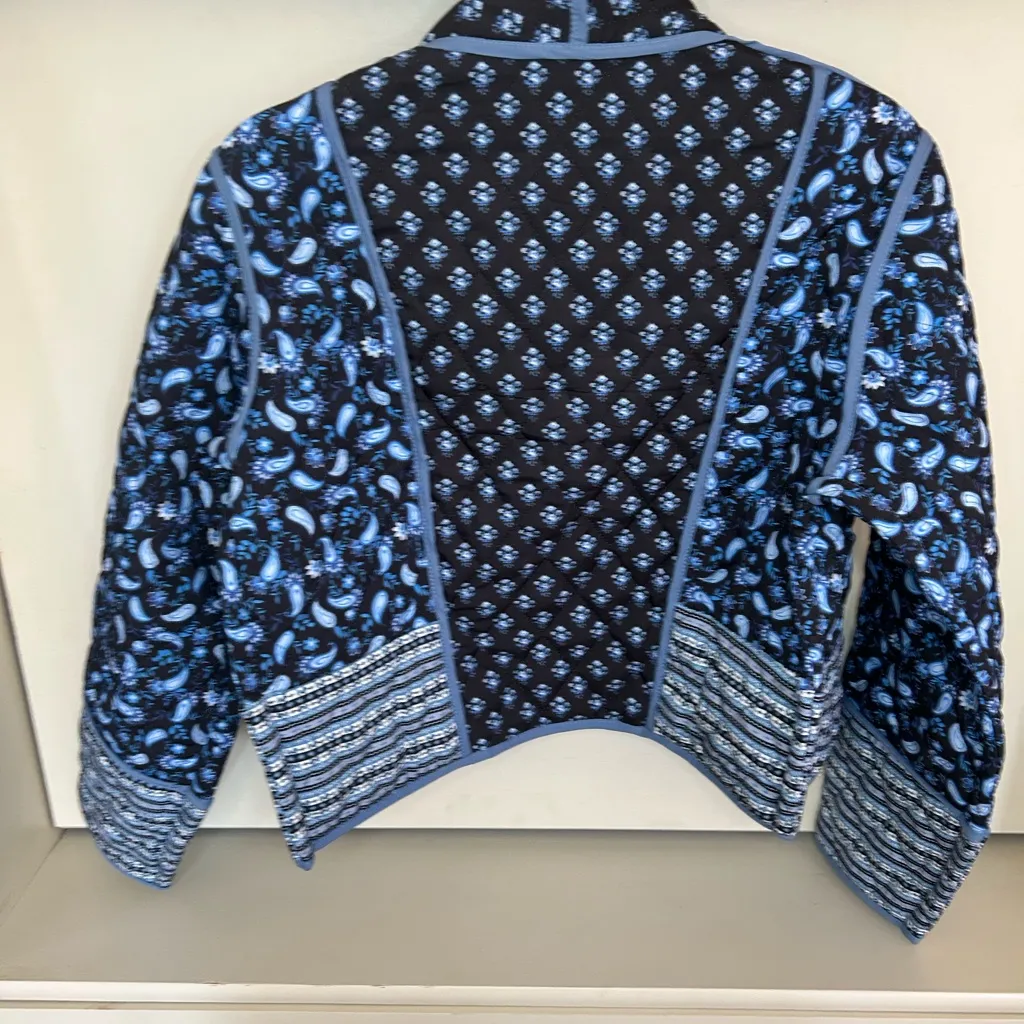 Amazon Cropped Floral Quilted Jacket Printed Lightweight 
Open Front Padded jacket S - Image 8