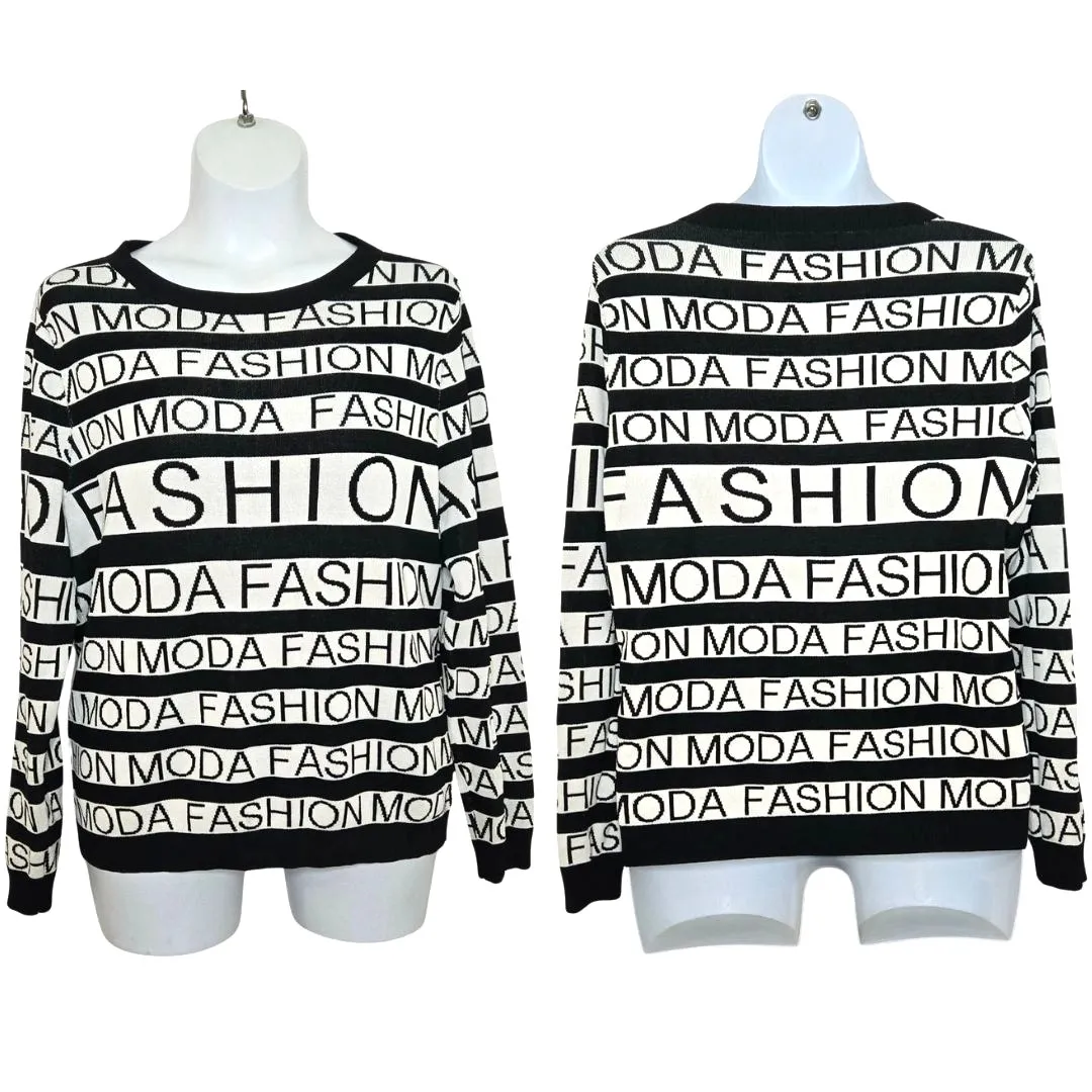 New York & Company Fashion Moda Crewneck Long Sleeve Pullover Sweater Size XXL Black - Image 2