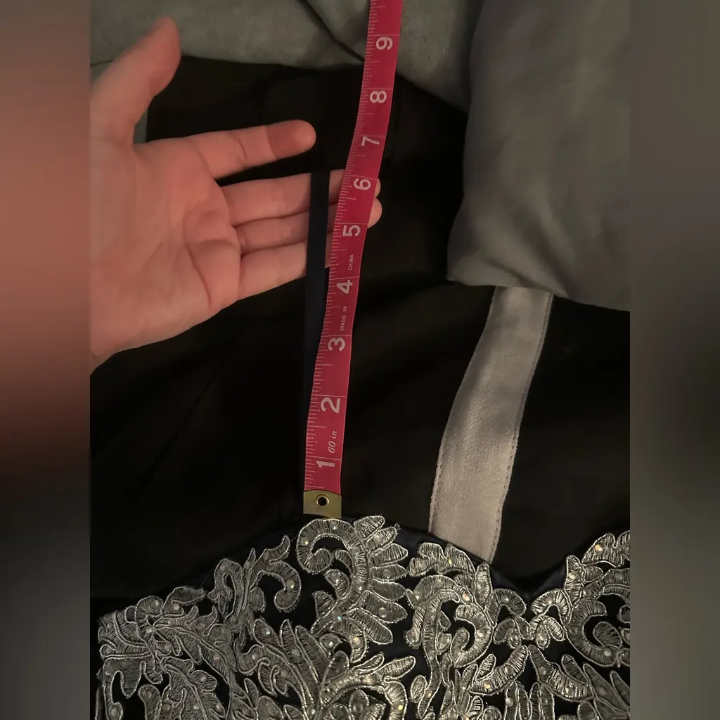 Blondie Nites Elegant Blue and Silver Gown - Image 10