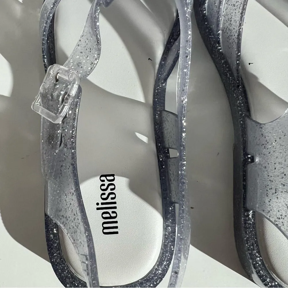 Melissa Possession Silver Glitter Jelly Sandal Size 7 - Image 7