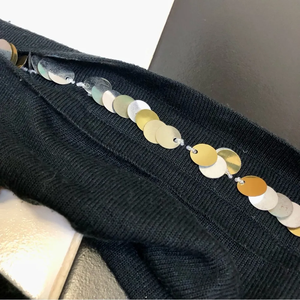 Vintage 60s  Crewneck Sweater Paillette Sequins Preppy Flashy - Image 3