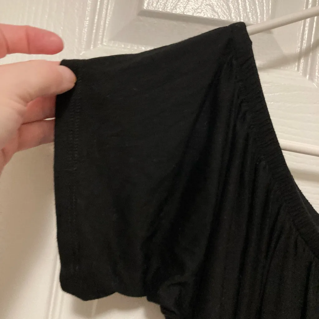 Bebe Black Pleated Batwing Sleeve Blouse Top - Image 6