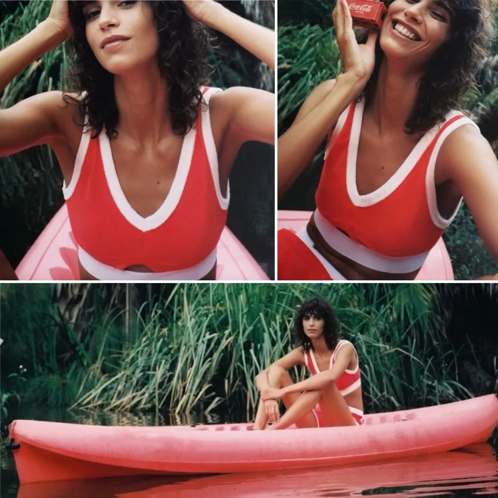 ZARA  Red And White Retro Terry Cloth Bralette
Top NWT - M - Image 3