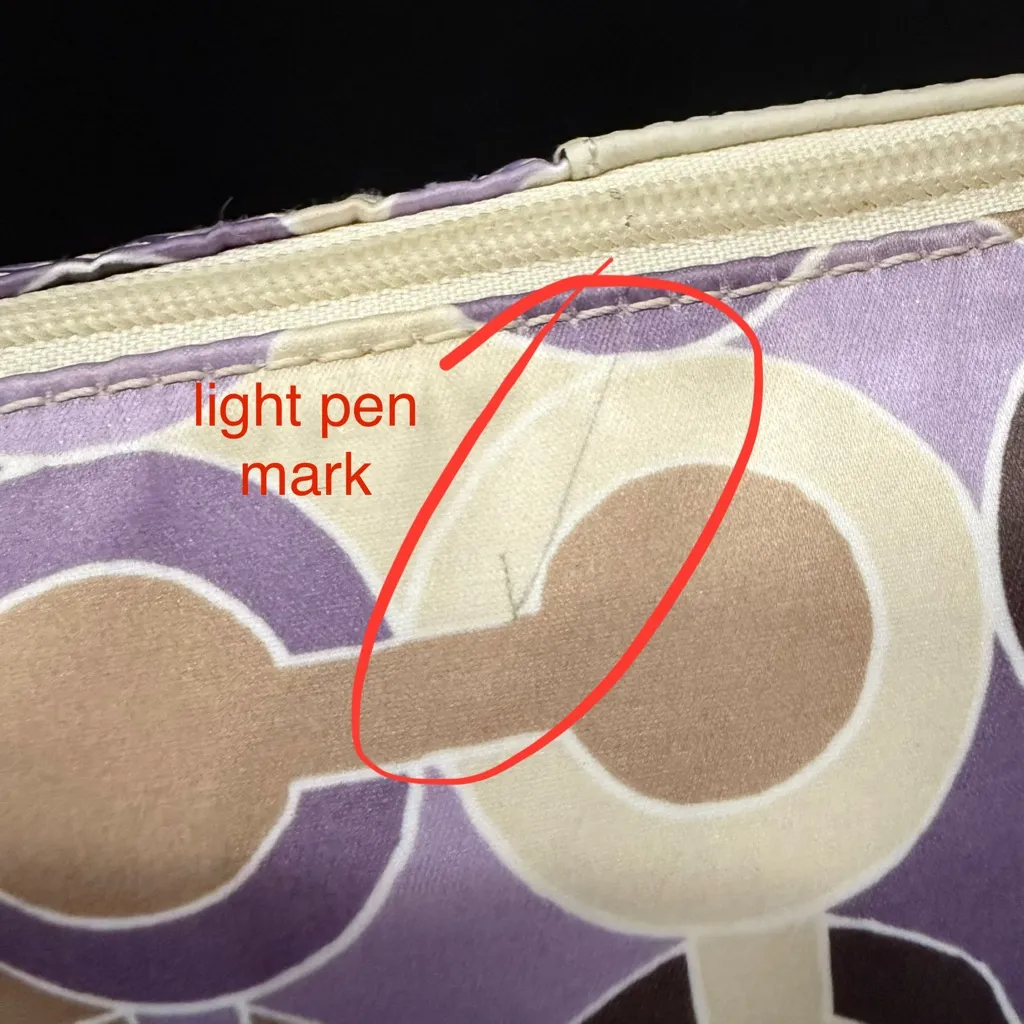 COACH 44837 Julia Outline OP Art Lilac Sateen Pouch Small Purse Shoulder Handbag - Image 15