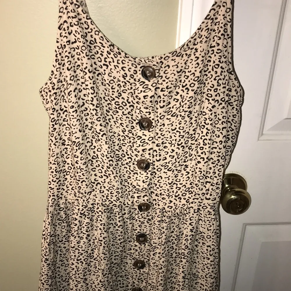 Japna Women’s Leopard Print Button-Up Ruffled Hem Dress - Image 2