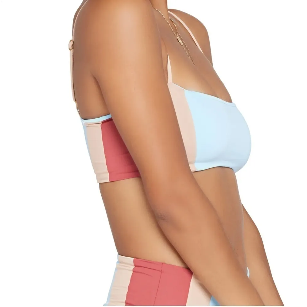 L*space Rebel Bandeau bikinin top XS Colorblock Reversible NWT - Image 2