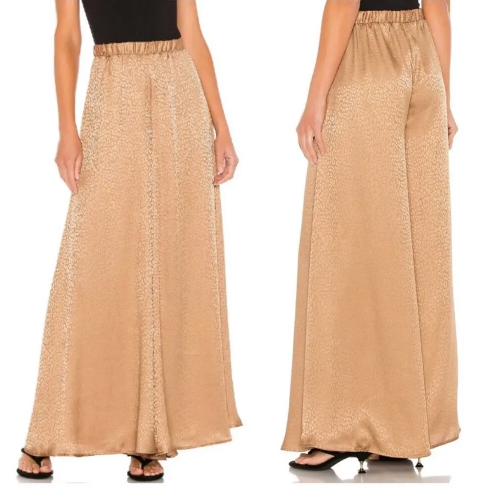 Show Me Your Mumu Satin Cheetah Print Wide Leg Pull On Palazzo Pants Size‎ XS - Image 8