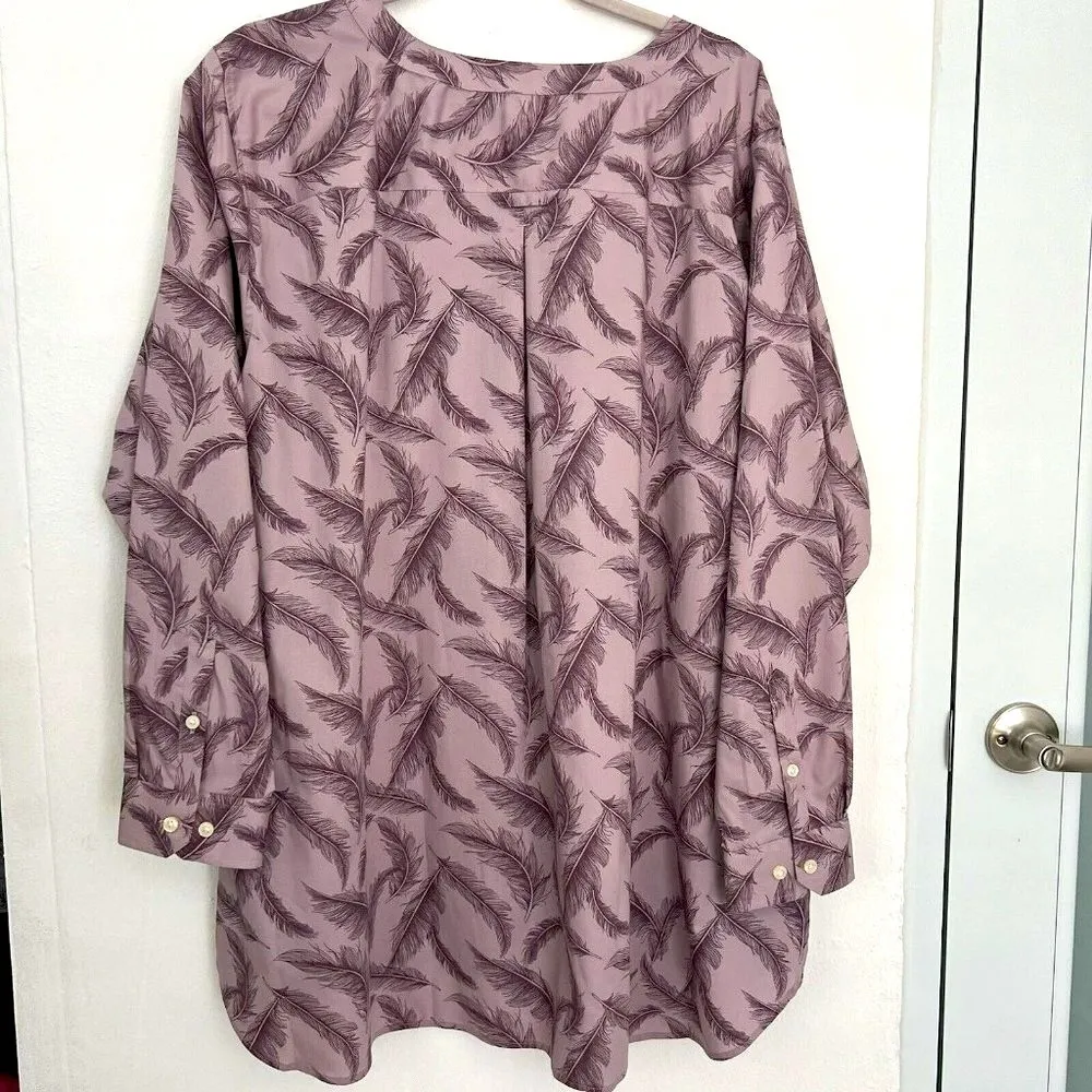 Duluth Trading Co Feathers Tunic Top Plus Size 2X Purple wrinkle fighter NWT - Image 9