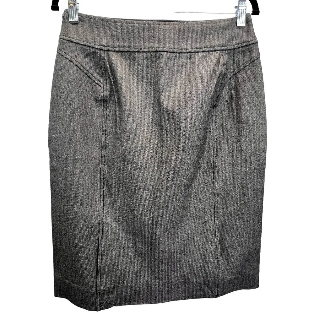 Banana Republic Pencil Skirt Gray Black Size 6 Straight Stretch Knee Length - Image 4