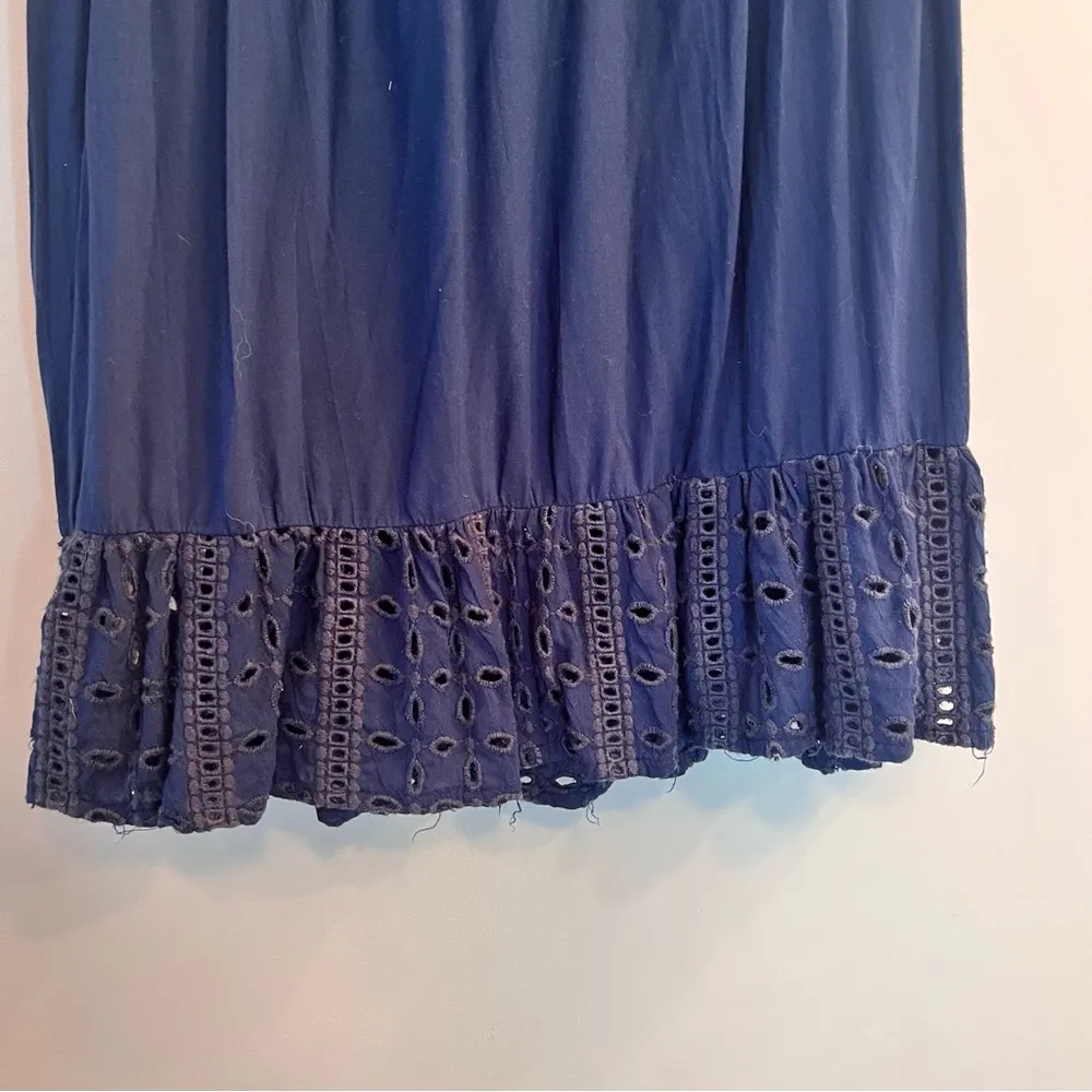 Abercrombie & Fitch Blue Lace Eyelet Mixed Peplum Tank Top XS - Image 7