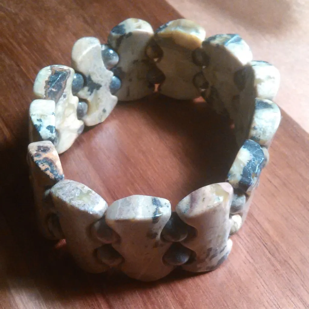 Yellow Turquoise Fancy Shape Stretch Bracelet - Image 9