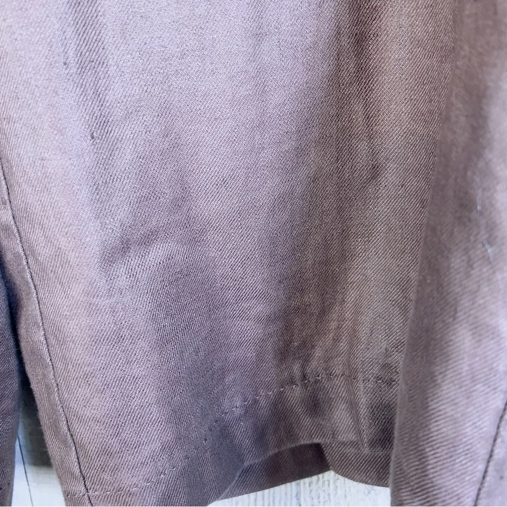 Worthington Size 12 100% Linen Brown Wide Leg Capris w/Front Pockets - Image 3