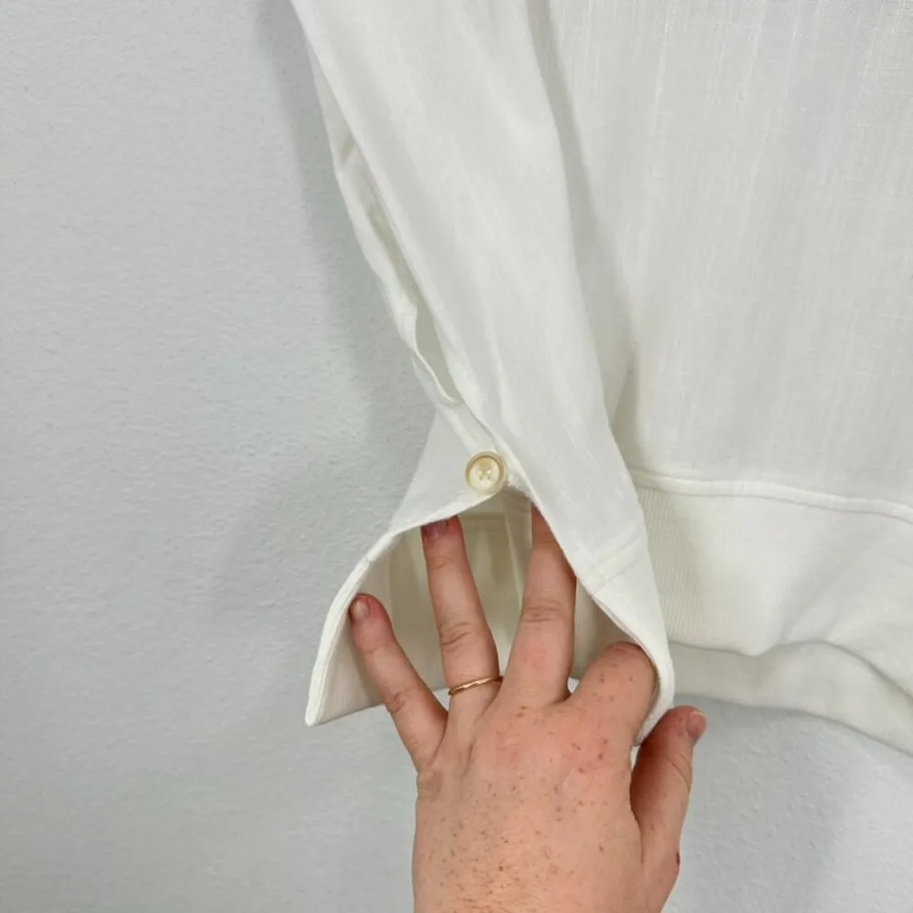 Petal & Pup Cream White Linen Blend Open Sided Crop Top Contemporary Size 4 NWT‎ - Image 4