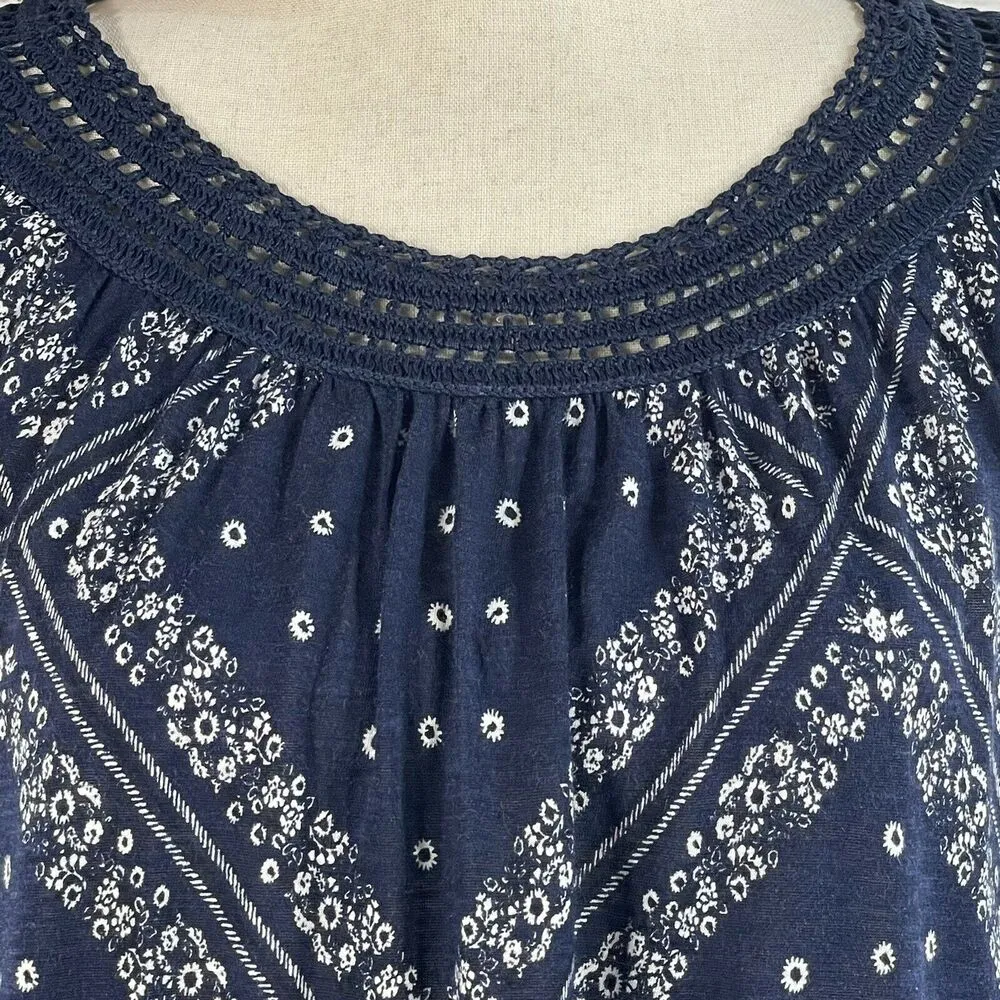 Style & Co XX-Large Top Crochet Accent Cap Sleeve Scoop Neck Lightweight Floral - Image 2