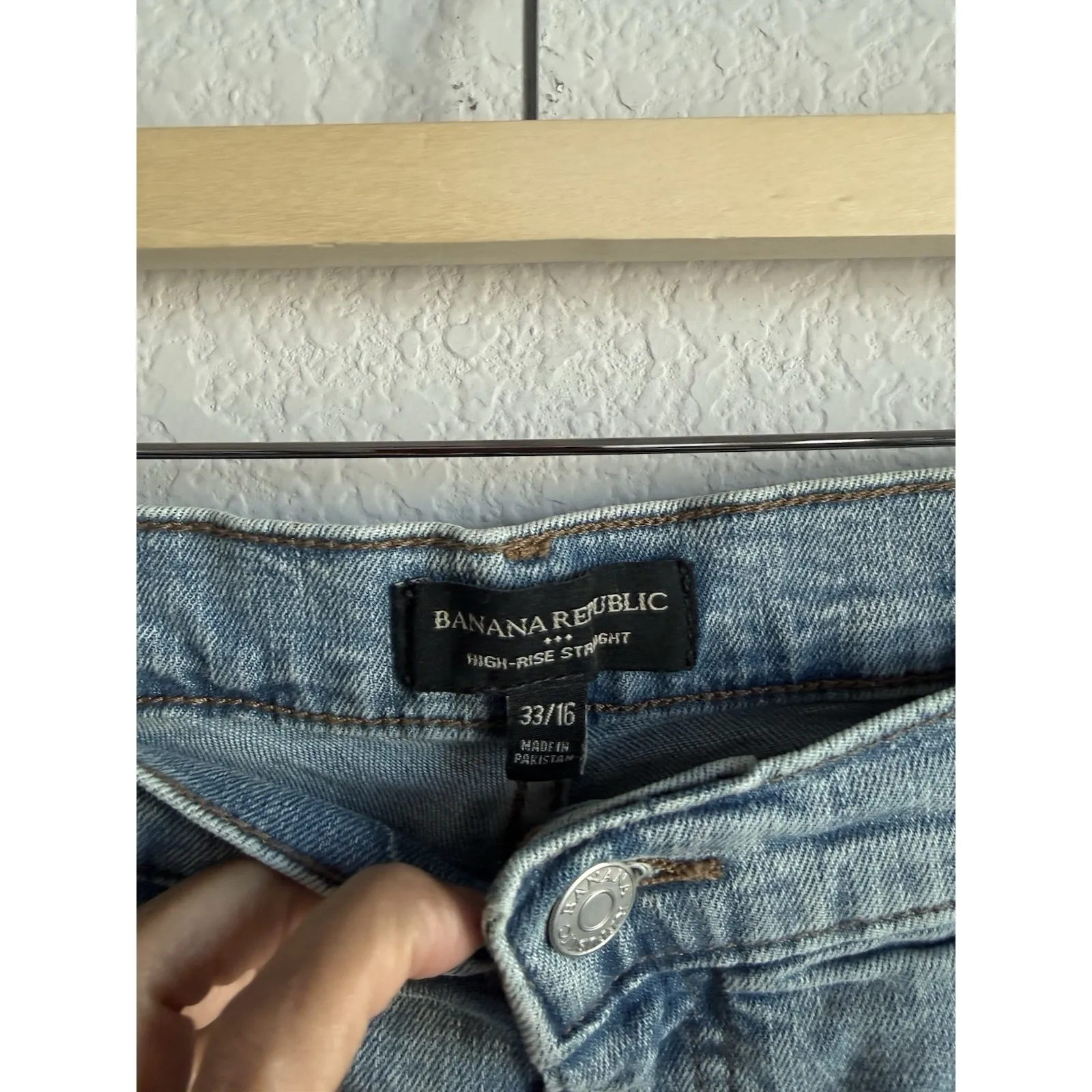 Banana Republic High Rise Straight Ankle Jeans Light Wash Women's Size 33/16 - Image 5