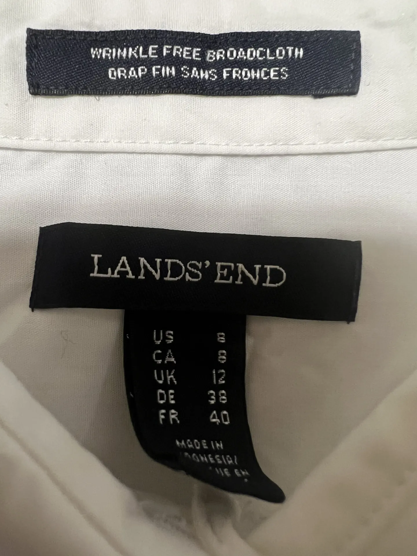 Lands'End Land’s End White School Uniform Long Sleeve Broadcloth Shirt - Image 8