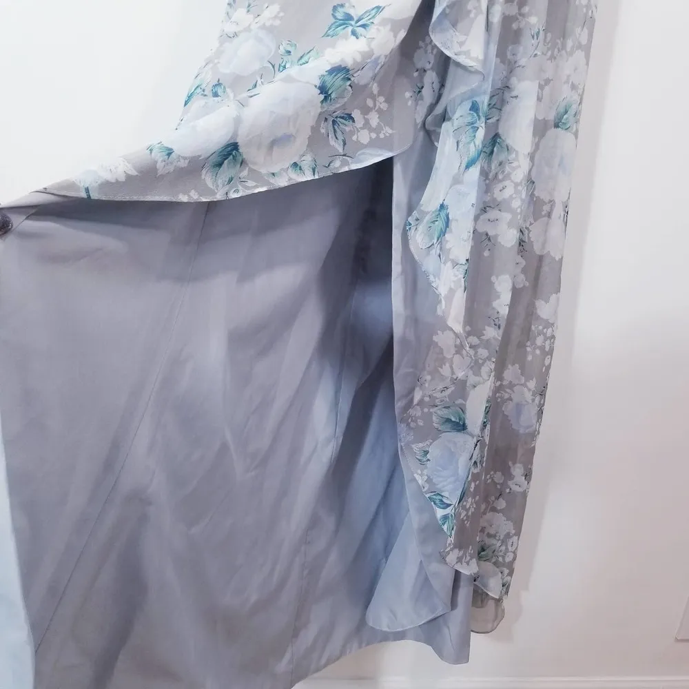 David's Bridal Floral Print Bridesmaid Dress Strapless High Low - Image 10