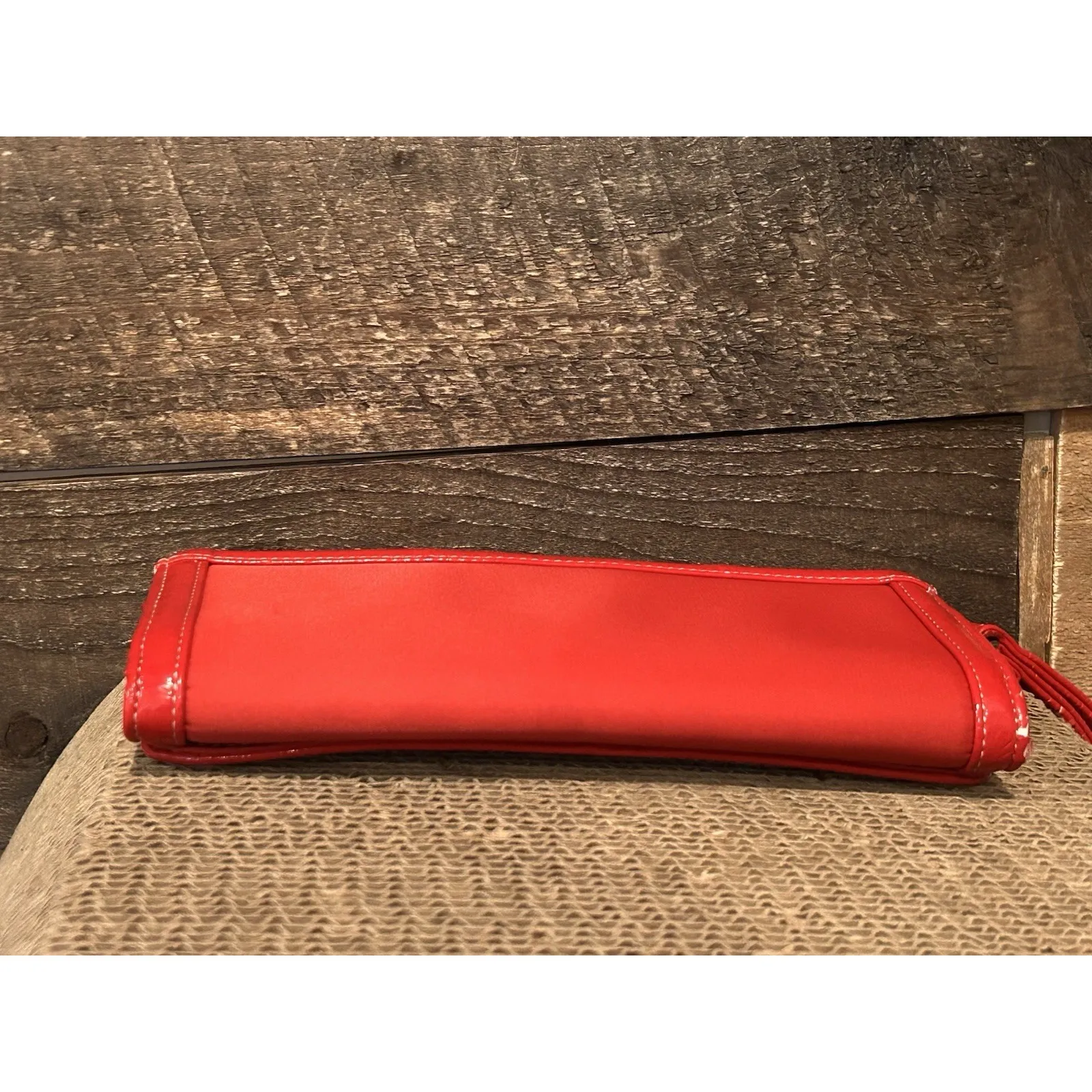 Talbots‎ Red Leather Mini Clutch Wristlet Purse - Image 4