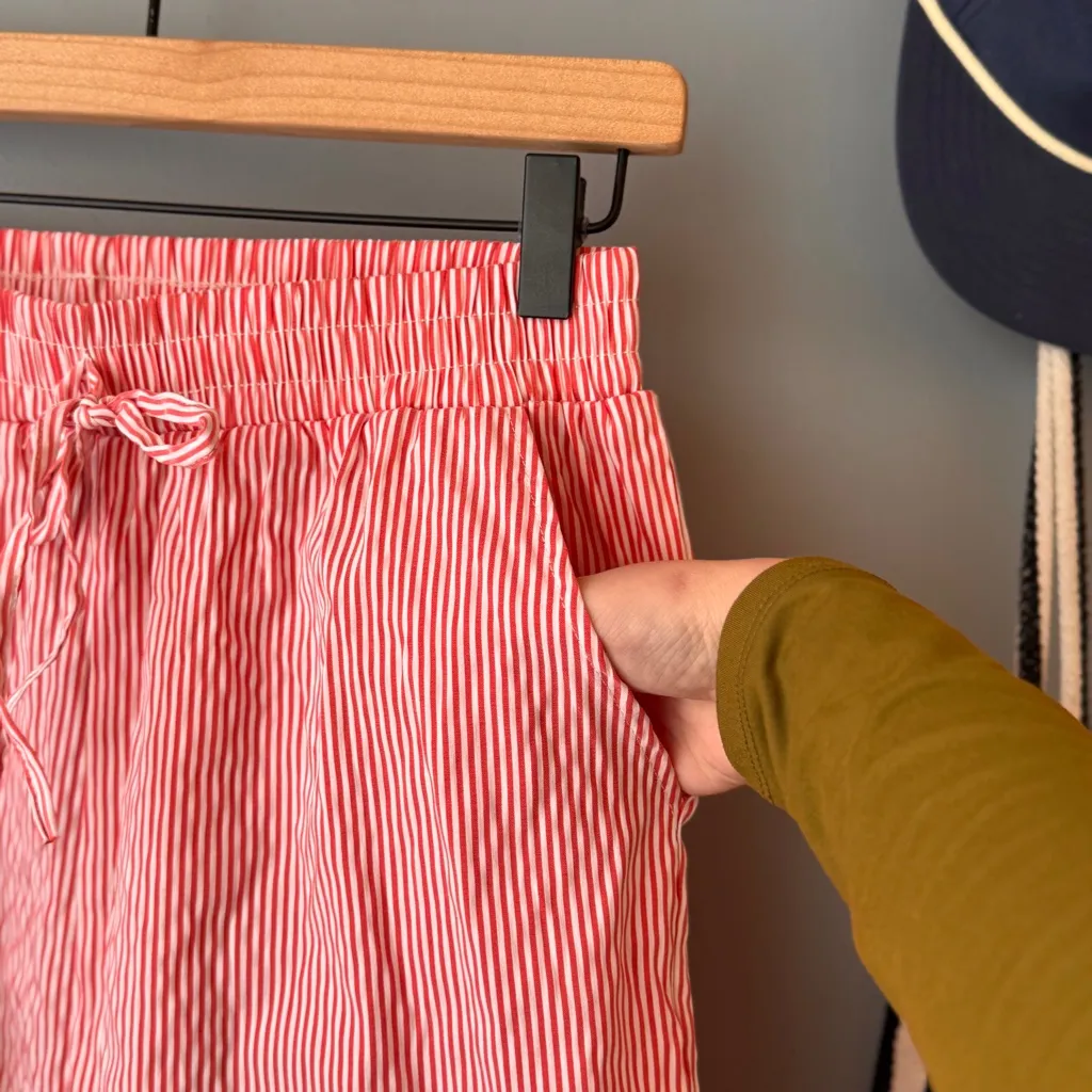 🎅 3/$15 SALE COVERGIRL Red and White Striped Pajama Pants S - Image 6