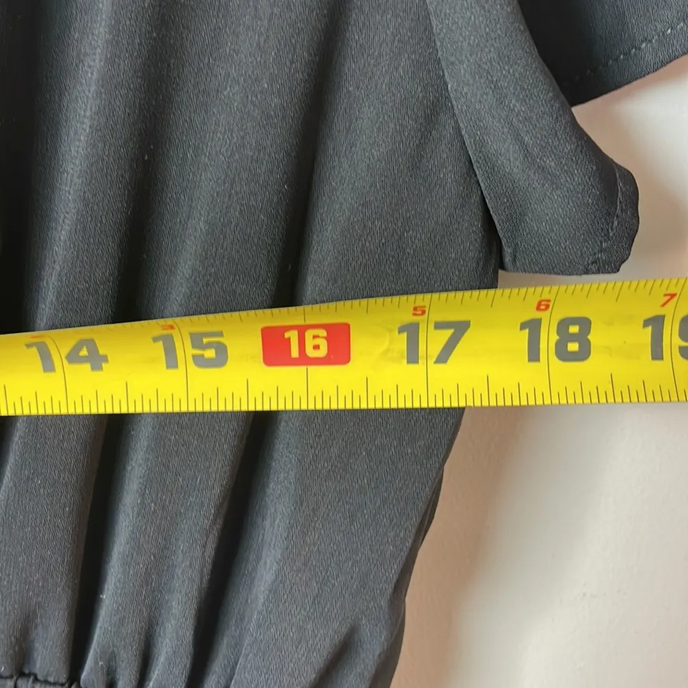 NWT Naked Zebra black Wide Legged Ruched Waist open back Jumpsuit size Large - Image 7