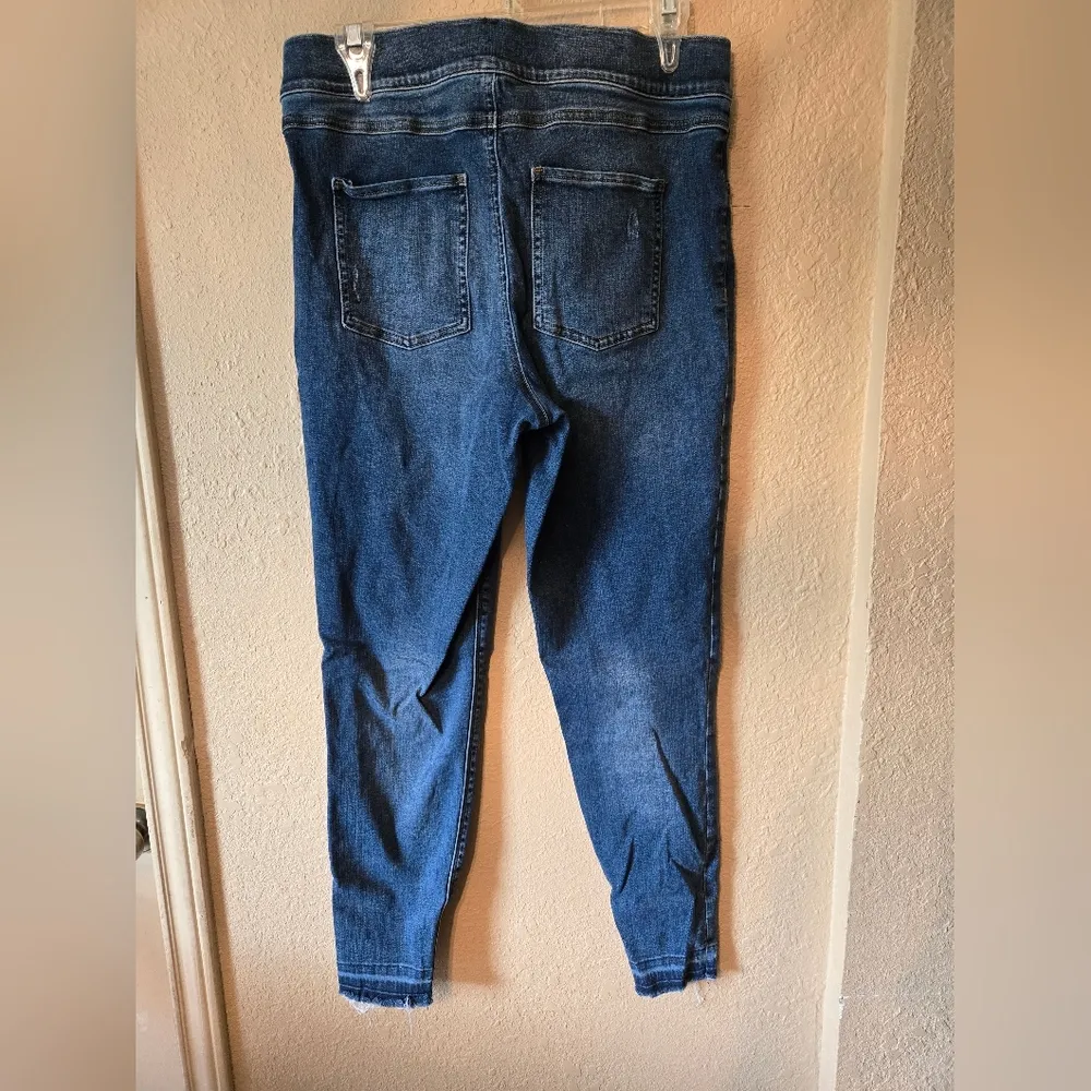 SPANX Distressed Skinny Denim Leggings Stretch 20203R Women's Xl - Image 5