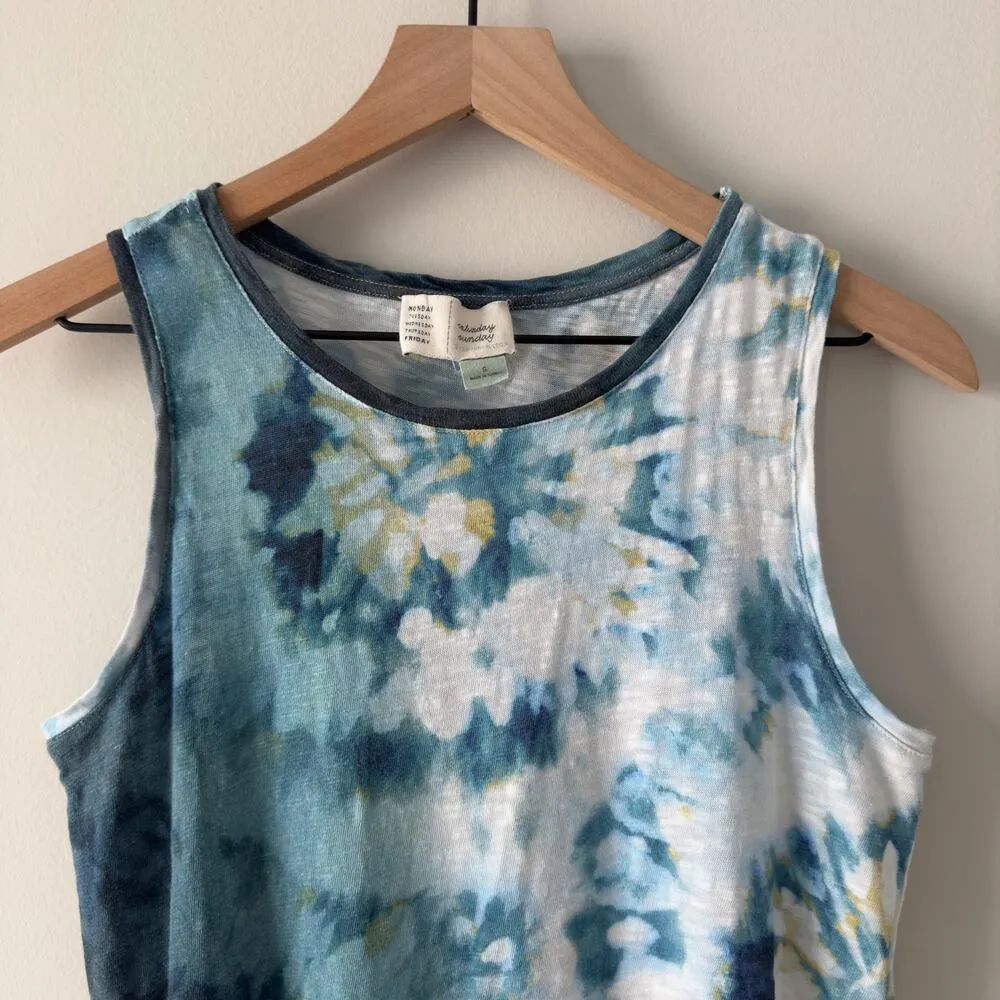 Anthropologie Saturday Sunday Maisie 100% Cotton Tie Dye Dress Drop Waist size S - Image 4