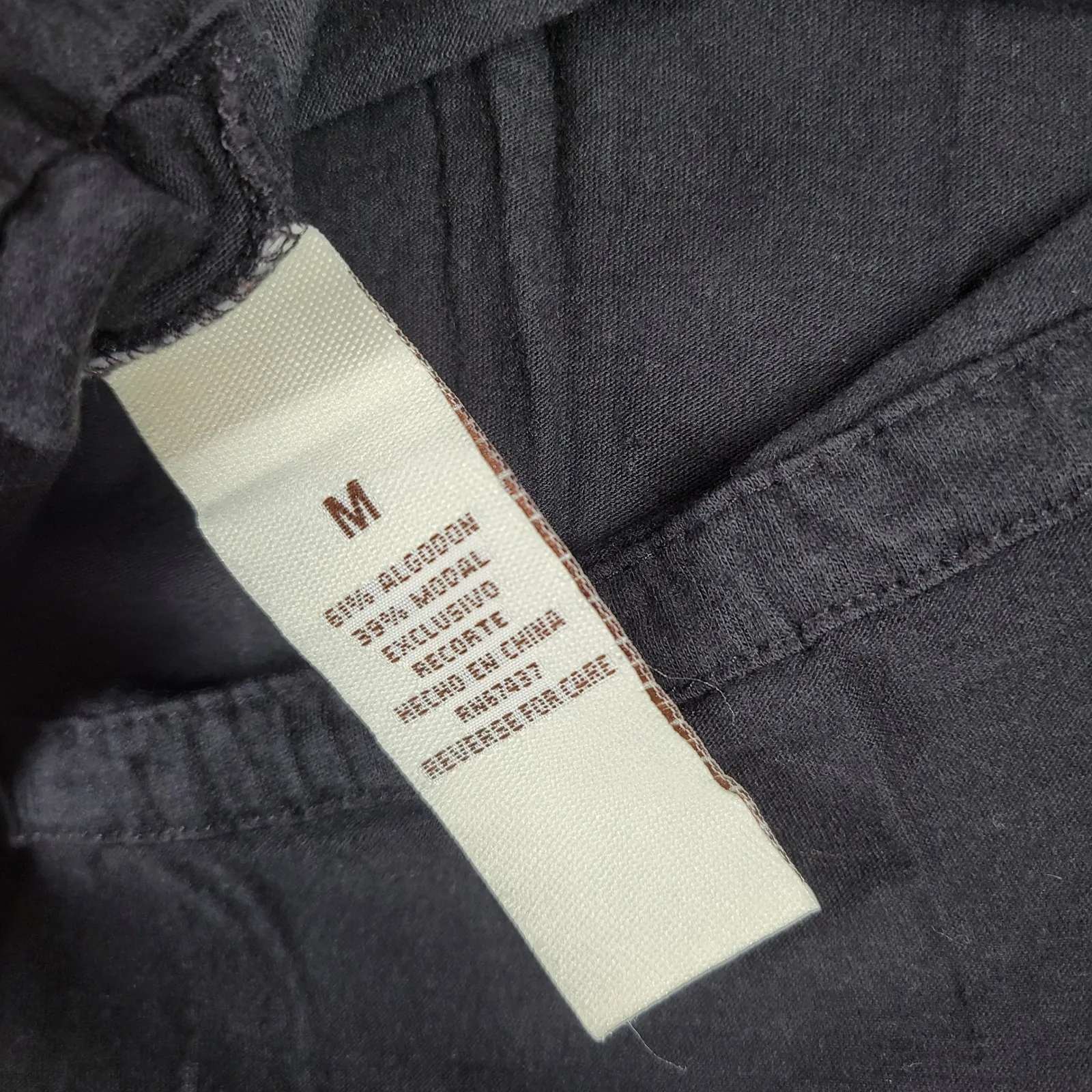 Polo Jeans Co Long Sleeve V Neck Tie Side Top Womens Medium Black Cotton Modal - Image 12