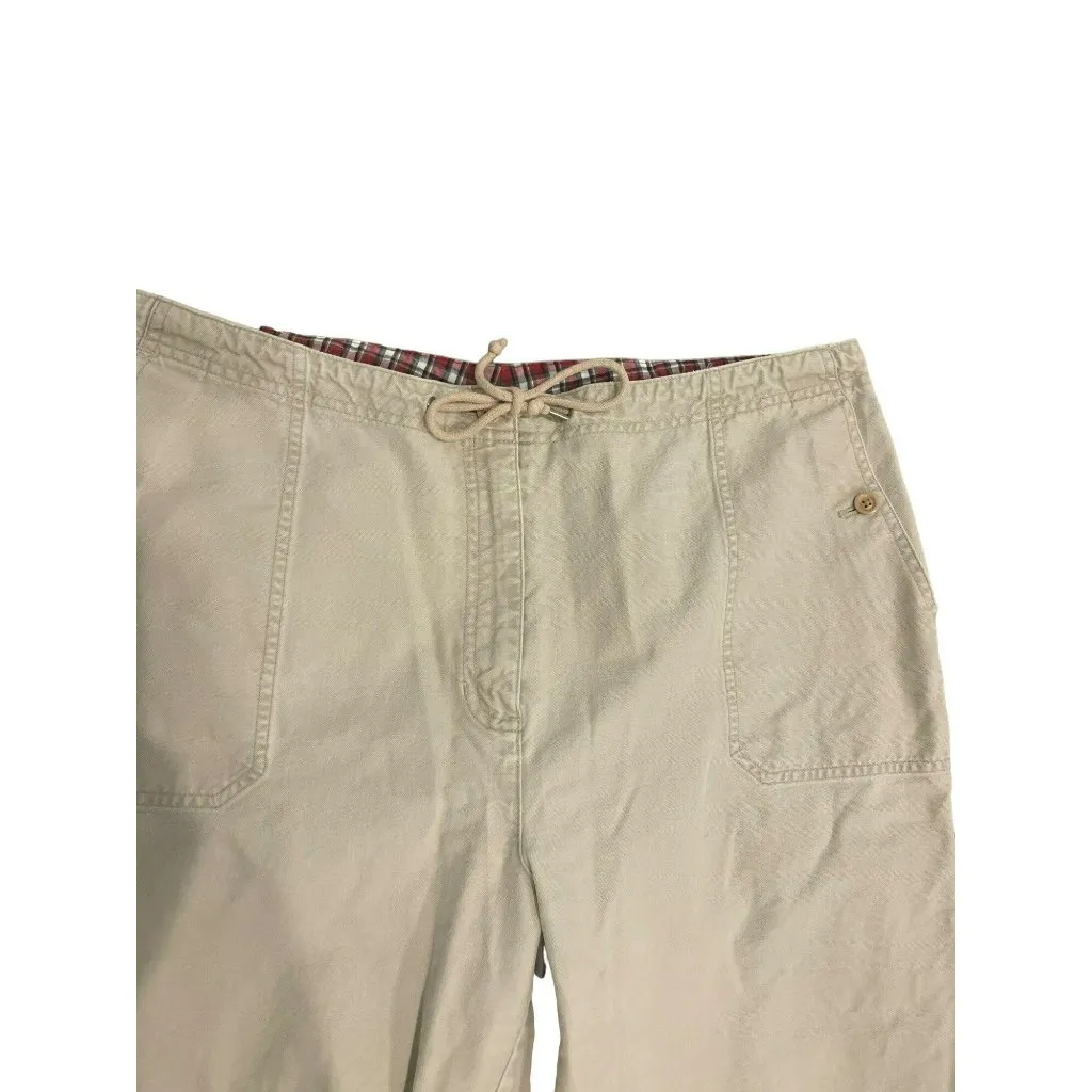 Lauren Ralph Lauren Womens Wide Leg Tan Pants Size 16 High Rise Khaki Beige Crop - Image 3