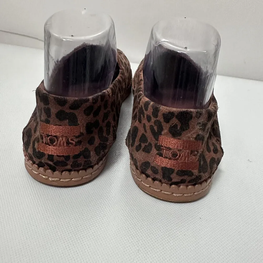 Toms Loafers Alpargata Slip On Brown Black Suede Leopard Print Flats Casual 8 - Image 3
