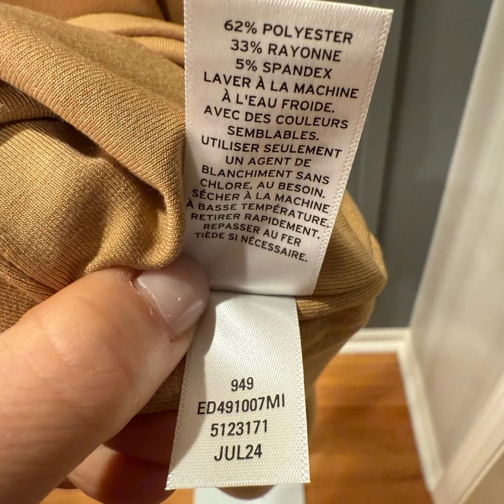 OPEN EDIT Raw Edge Tank Minidress Tan Size M - Image 6