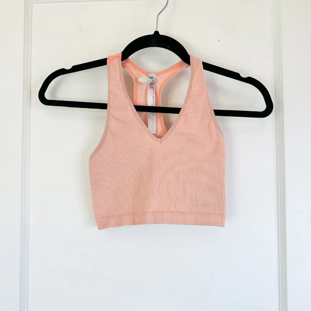 Free People Movement | Free Throw Crop Ribbed Athletic in Peaches Orange‎ XSmall - Image 3