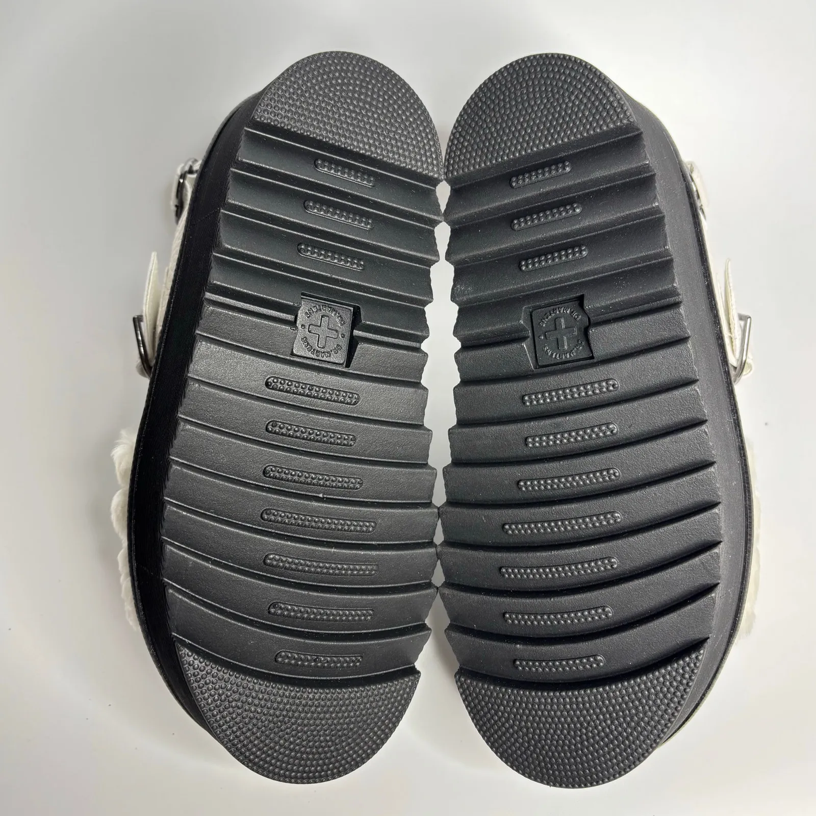 Dr. Martens Voss Heart Fluffy Faux Fur Platform Sandals in White Milled Nappa - Image 9