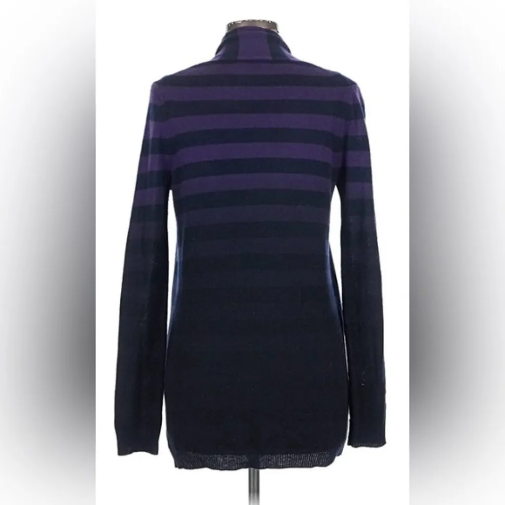 Theory Purple and Black Striped Cardigan - Image 2