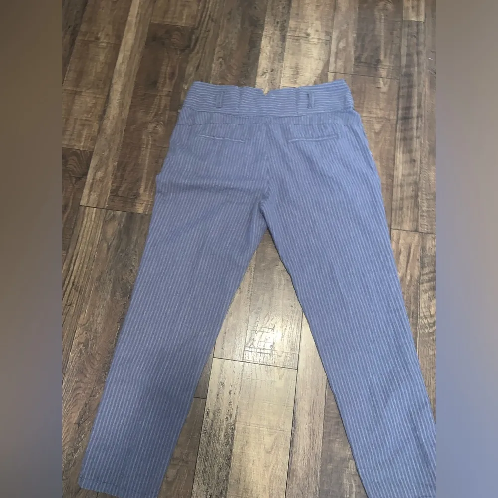 Sundance Womens Amelia linen Pant in Blue Stripe 12 $100 stripes fall casual - Image 5