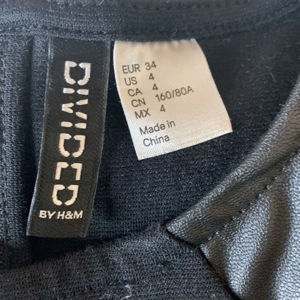 H&M Divided Sleeveless Faux Leather Body Con Dress Size 4 - Image 4