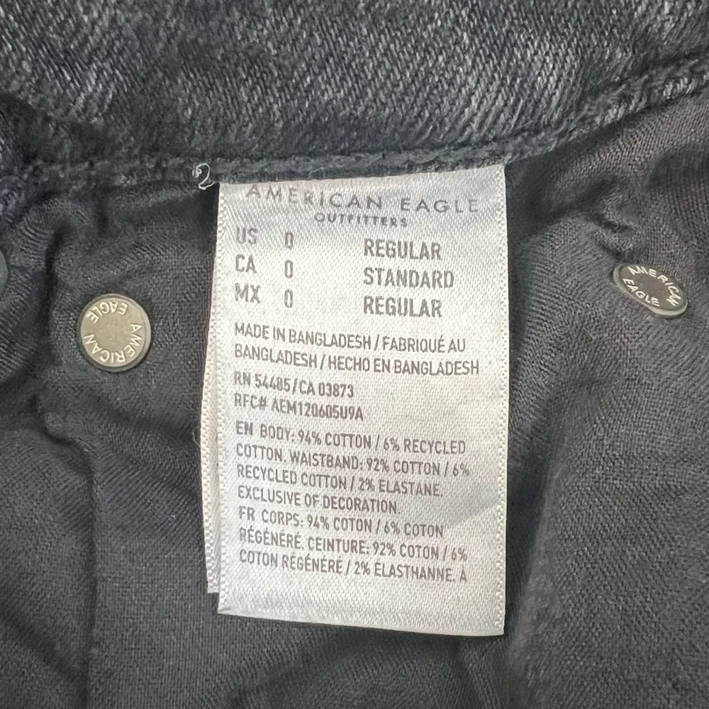 American Eagle Outfitters Distressed Black Baggy Jeans Size 0 - Image 8