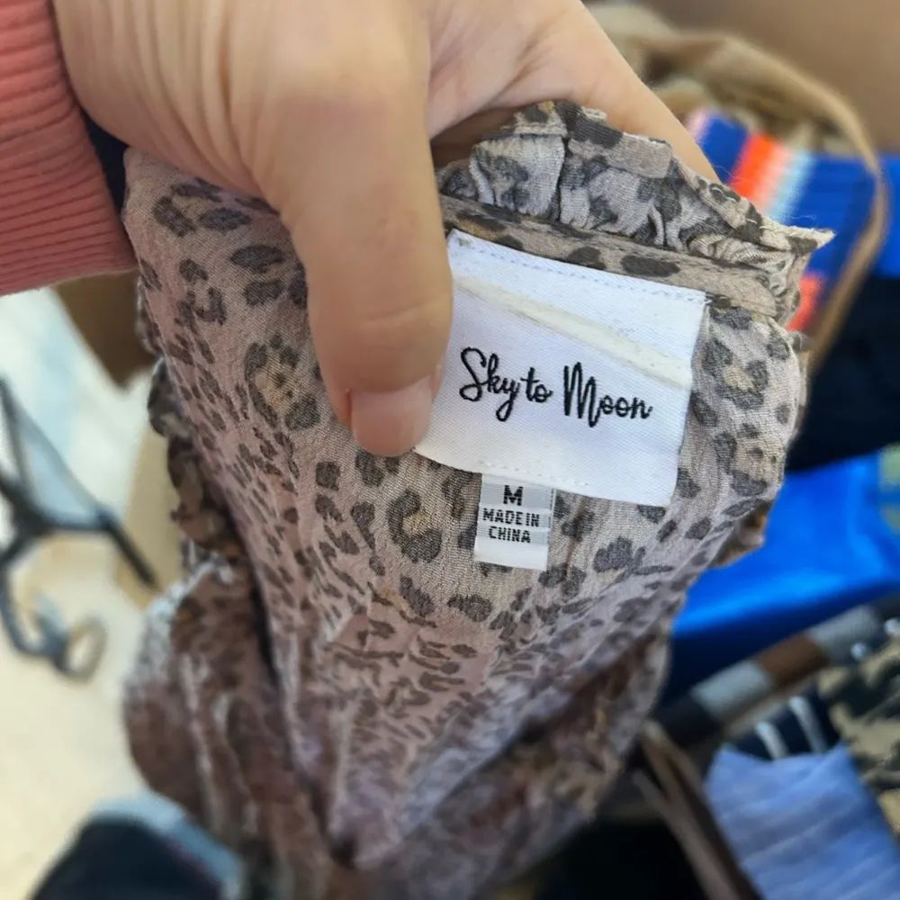 Sky To Moon Cheetah Print Ruffle Mini Dress Brown Size M - Image 3