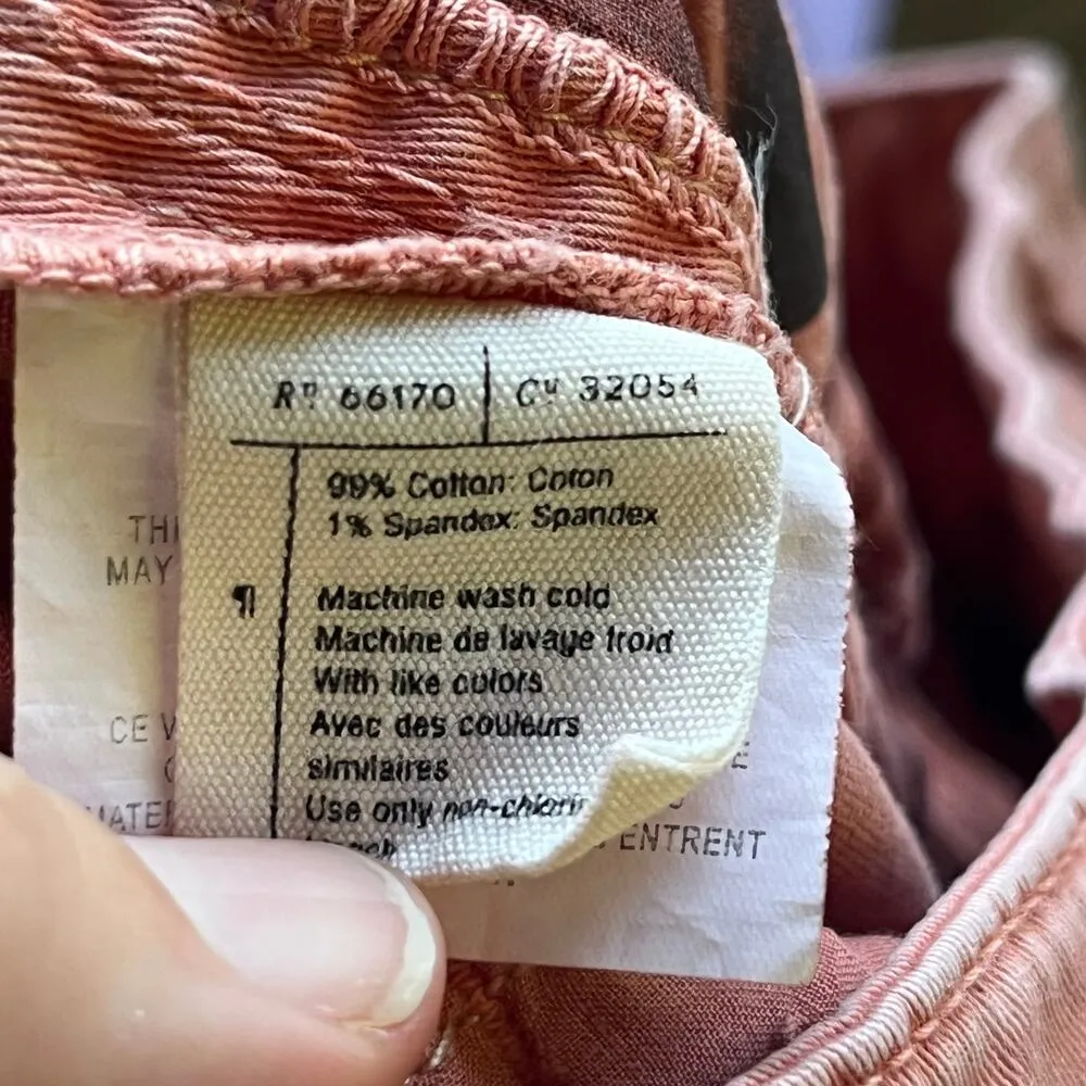 Anthropologie Relaxed Fit Striped Pink Chinos Size 27 - Image 10