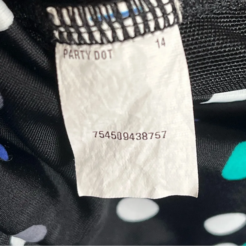 Party Dot Sz 14 Polka Dot Swim Dress One Piece Swimsuit Black - Image 9