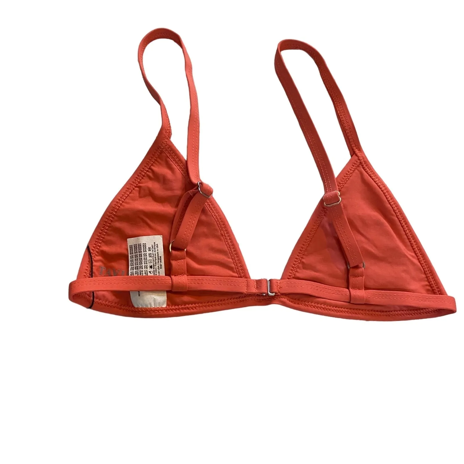 Revolve Tavik Size XS Jett Triangle Bikini Top Coral Orange Texture Swimsuit NWT - Image 3