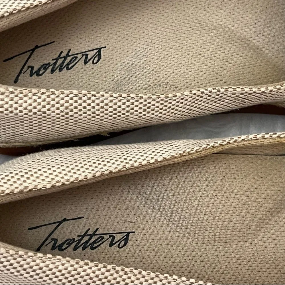 Trotters Accent Woven Tan Espadrille Loafer Slip On Shoes 9W Size 9 - Image 5