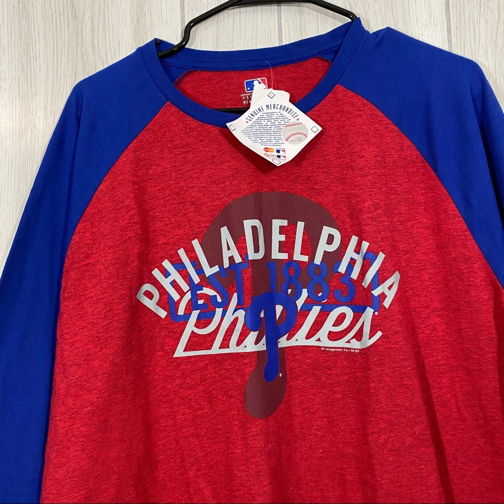NEW MLB Genuine Merchandise VF Imagewear Philadelphia Phillies Baseball Tee XL - Image 3
