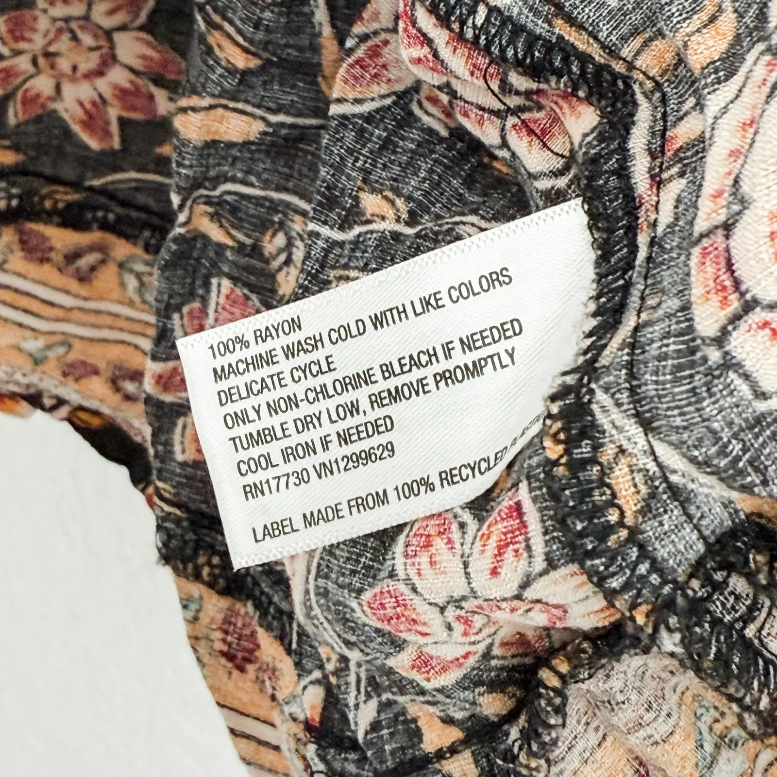 Knox Rose Womens Boho Blouse Size XXL Black Floral Peasant Cottage Prairie Folk‎ - Image 7