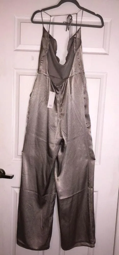 Tobi Pewter Satin Jumpsuit - Image 4